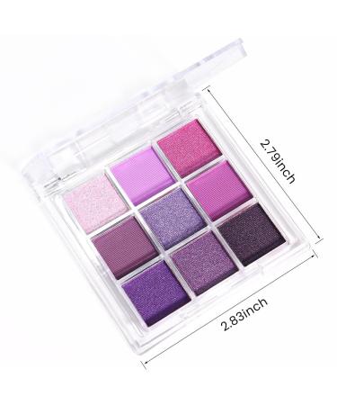 AMY'S DIARY Deep Light Purple Matte Shimmer Eye Shadow Palette - Long Lasting Waterproof Cruelty-Free Makeup | 9 Blendable Shades for a Gorgeous Look - Buy Online on GoSupps.com
