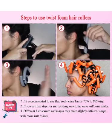 30PCS 9.45 Flexible Foam Curling Rods for Women & Girls - Soft No Heat Hair Rollers for Long & Short Hair - Sleep In Hair Curlers (Random Color) - 0.71 x 9.45 Inch - Buy Online on GoSupps.com