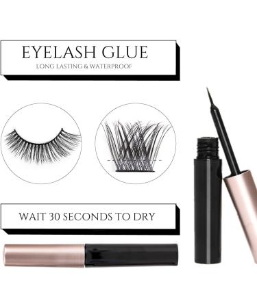 DIY False Eyelashes 45 Cluster Lashes | C Curl Reusable Soft Individual Lashes | Natural Look with Clear Glue | Strong Hold 10-16MM | Fluffy and Reusable - DM01-Natural - Buy Online on GoSupps.com