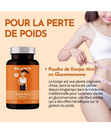 Appetite Suppressant Slimming and Satiety Konjac Weight Loss and Flat Stomach Diet - RELANCE NUTRITION - 90 Capsules 1 Month Vegan - Buy Online on GoSupps.com