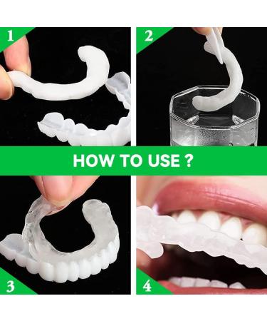 Buy Presses Fake Teeth - 2 Pairs Dentures Cosmetic Tooth Covers Tooth Whitening Set for Men & Women - Buy Online on GoSupps.com