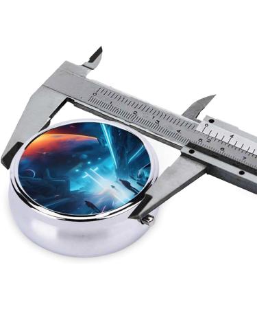 Science Fiction Futureround Pill Box - Portable 3-Compartment Organizer for Travel & Purse | Ideal for Medications - Buy Online on GoSupps.com