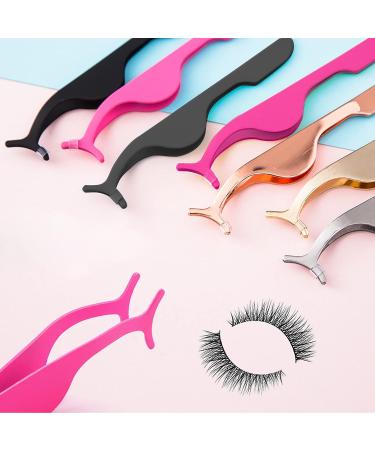5PCS Stainless Steel False Eyelash Extension Tweezers Set | Eyelash Applicator Tool & Remover | Lash Tail Clip for Precision Application - Buy Online on GoSupps.com