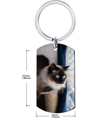Custom Cat Photo Keychain - Personalized Pet Memorial Gift for Loss - Funnylife - Buy Online on GoSupps.com