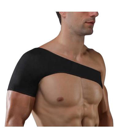 KAV Shoulder Brace - Neoprene Material Adjustable and Comfortable Pain Relief One Size Fits All SGS Certified Black Colour - Perfect for Shoulder Injury Sprains Ligament Inflammation