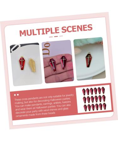 VILLCASE 120 Pcs Coffin Earrings Cross Necklaces Halloween Charm Enamel Coffin Pendant Vintage Coffin Beads Charms for Necklace Metal Coffin Charm Necklace Locket Alloy Bracelet Jewelry - Buy Online on GoSupps.com