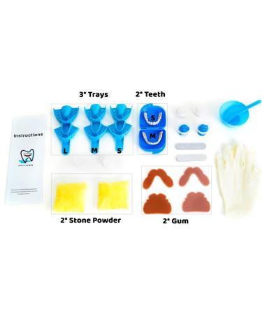 Dentureway DIY Prosthesis Set - 2 Sets of False Teeth & Impression Kit | Easy DIY Partial Denture Solution - Buy Online on GoSupps.com
