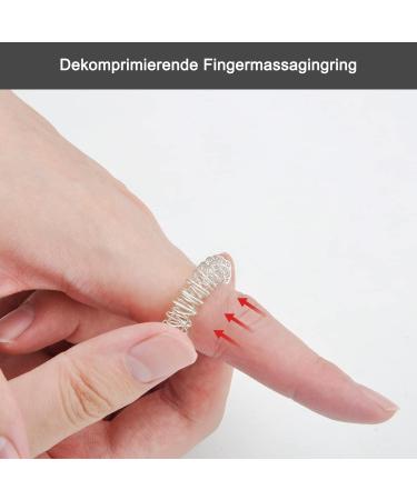 Magnetic Massage Ball & Acupressure Ring Set - 2 Hedgehog Balls & 3 Massage Rings for Stress Relief - Silver - Buy Online on GoSupps.com