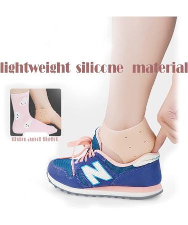 Silicone Gel Heel Sleeve 4 Pairs - Breathable Cushion for Plantar Fasciitis - Nude - Buy Online on GoSupps.com