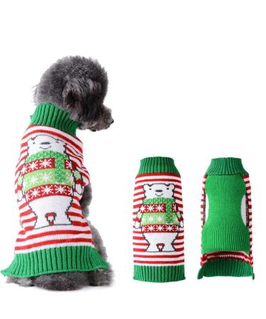 ABRRLO Christmas Dog Sweater Dog Sweater Pet Dog Sweater Warm Puppy Small Medium Dogs(Bear-01 XL) XL Bear-01