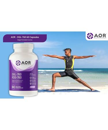 AOR - DGL-760 760mg 60 Capsules - DGL Deglycyrrhizinated Licorice for Digestive Support Dry Cough Relief Laryngitis Urinary Inflammation Sore Throat Relief and Gastrointestinal Health - Buy Online on GoSupps.com