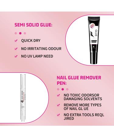 MAGIC ARMOR Nail glue gel and nail glue remover kit No UV needed for pressure-on nails 15g with - Buy Online on GoSupps.com
