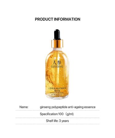 Ginseng Anti-Aging Serum with Polypeptides - Gold Face Serum for Wrinkles & Fine Lines (2 Bottles) - Buy Online on GoSupps.com