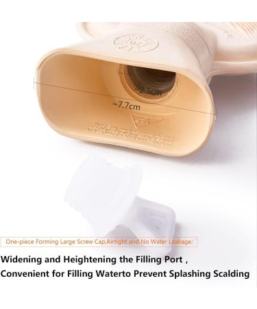 RiyaNed Long Hot Water Bottle 2L Natural Rubber with Soft Fluffy Cover - Heat Therapy Wrap for Neck - Personalized Cute Design for Children, Men, Women (Grey) - Buy Online on GoSupps.com