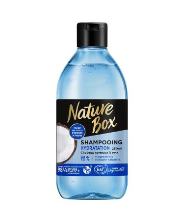 Nature Box - Coconut Hydration Shampoo - Normal to dry hair - Vegan formula - 98% ingredients of natural origin - 250 ml container