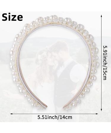 Faux Pearl Headbands for Women Bling Rhinestones Hairbands Women Girls Wedding Birthday Party Valentines Day Gifts Hair Hoop Wedding Hair Accessories (Pearl) - Buy Online on GoSupps.com
