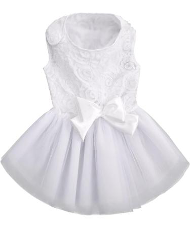 Elegant Asenku Dog Dress - Princess Lace Wedding & Birthday Outfit for Small/Medium Dogs & Cats - Buy Online on GoSupps.com