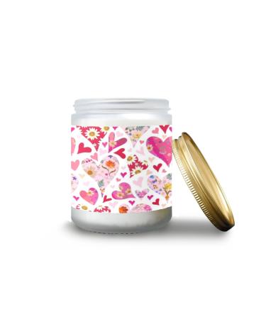 Vanilla Candles for Home Scented Aromatherapy Jar Candles 7 oz Long Lasting Candles Scented Candles Gift Set for Women Perfect for Birthday Gifts Beautiful Hearts with Flowers