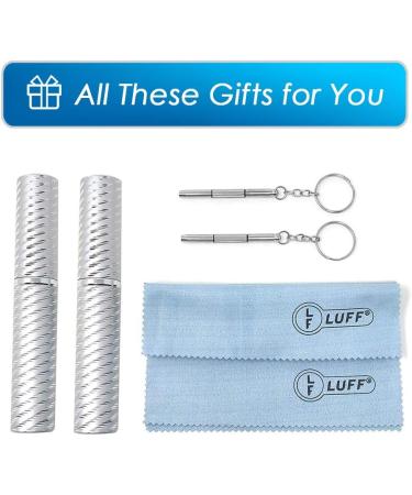 LUFF 2 Pack Mini Reading Glasses - Portable Unisex Readers w/ Pen Clip Case | 2.0X Magnification for Easy Use - Buy Online on GoSupps.com