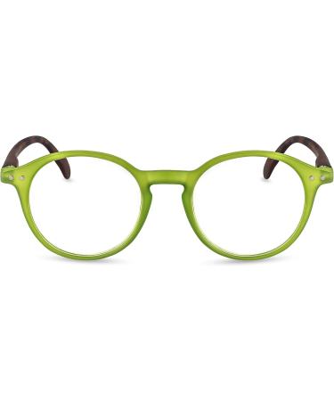 FILTRAL Round Reading Glasses - Eco-Friendly Modern Reading Aid for Men & Women - Green-Havana +2.50 Diopter - Buy Online on GoSupps.com