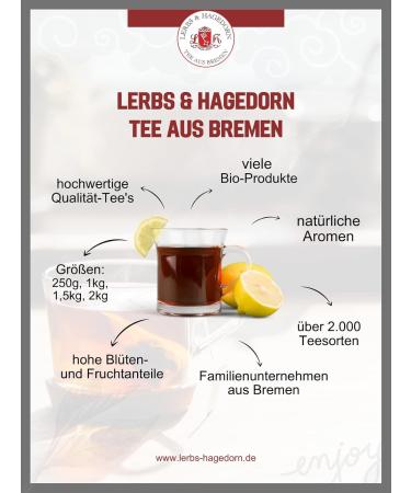  Lerbs & Hagedorn Lerbs & Hagedorn Wellness Evening Herbs Tea | Lemon/Orange Flavour 1kg (Approx 71 Litres) Blackberry Leaves Lemongrass Rosehip Fruit - Buy Online on GoSupps.com