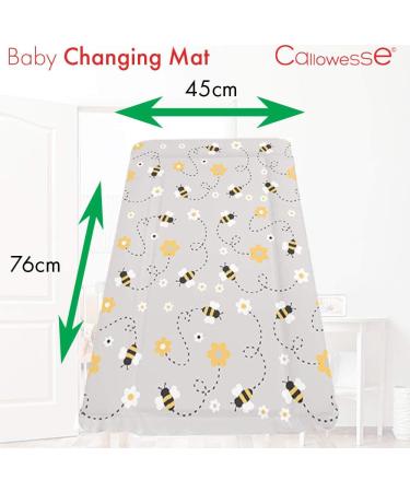 Collowesse Baby Changing Mat 79x47cm | Waterproof Portable Foldable with Raised Edges | Grey Bee Design - Buy Online on GoSupps.com