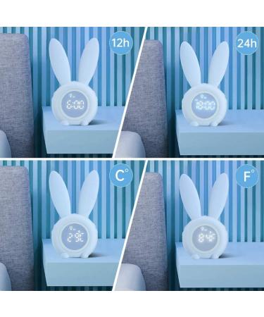 Yongyao Blue Rabbit Alarm Clock for Kids | Light & Wake Up Function | Bedside Lamp with 6 Sounds & Slumber Mode - Buy Online on GoSupps.com