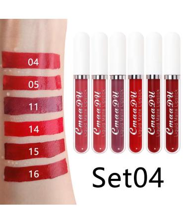 6Pcs Matte Lipgloss Kit - Long Lasting & Waterproof Velvet Liquid Lipstick Set (Color-04) - Buy Online on GoSupps.com