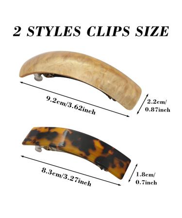 6 Pack Large Hair Barrettes for Women - Tortoise Design - Retro French Style Clips for Thick & Thin Hair - Buy Online on GoSupps.com