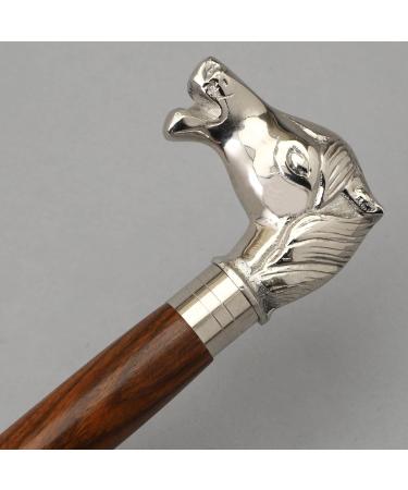 FICUS GIFT Silver Horse Head Rosewood Brown Shaft Cane Wooden Walking Stick for Seniors for Men and Women - Buy Online on GoSupps.com