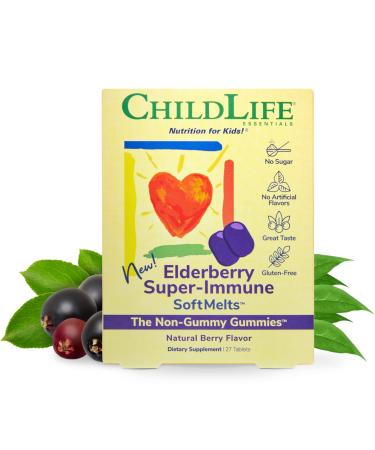 ChildLife Elderberry Super-Immune SoftMelts Natural Berry Flavor 27 Tablets