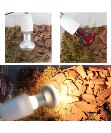 Pofet Reptile Heat Lamp Holder E27 400W - Rotatable Ceramic Heating Lamp with Switch & Clip for Lizards Turtles & Reptiles - Buy Online on GoSupps.com