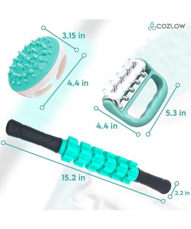 COZLOW 3-in-1 Fascia Roller Cellulite Remover Kit | Massager for Firmer Skin & Increased Circulation | Ideal for Thighs, Hips, Stomach, Arms & Body - Buy Online on GoSupps.com
