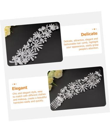 Housoutil Comb Silver Barrettes Wedding Hair Accessory Wedding Headpiece for Bride Silver Hair Clips Bride Hair Clip Alloy White Bridesmaid Crystal Hair Accessories - Buy Online on GoSupps.com