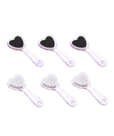 Foot Scrubber Foot File Callus Remover Heart Shaped Pedicure Tools Foot Care Pedicure Kit Feet Scrubber Dead Skin Exfoliator Handle Grip Nail Brush for Dead Skin 6Pcs