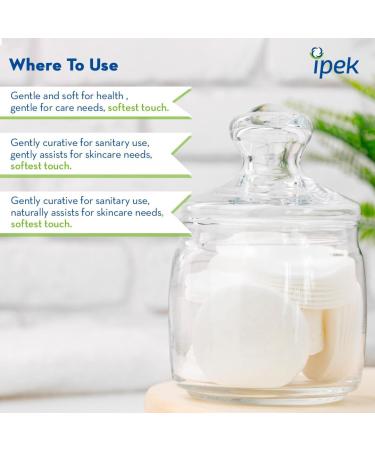 Ipek Makeup Remover Pads 300 Count 100% Pure Cotton Wool Pad Round Eye Make Up Pads Lint Free Cosmetic Rounds Soft and Absorbent Face Cleansing Pads Removed Pads for Nail Disposable White 3 Packs x 100 Pcs - Buy Online on GoSupps.com