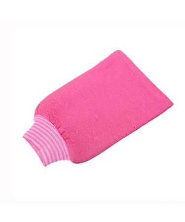 Body Exfoliating Bath Mitt Rubbing Hammam Shower Glove Sponge Pink Free size Pink