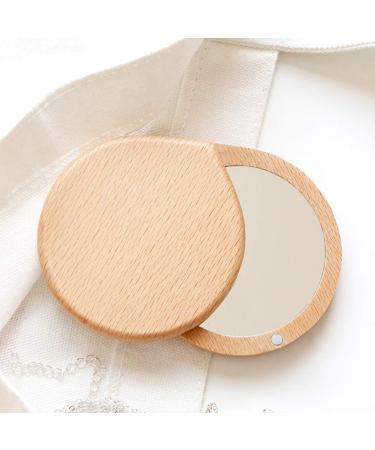 Beaupretty Wooden Travel Makeup Compact Mirror - Small Portable Folding Pocket Mirror for On-the-Go Beauty - Buy Online on GoSupps.com