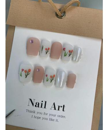 Handmade Wearing Nail Spring Tulip Fresh Scrub Nail Enhancement Removable and Reusable False Nails (Color : A Size : M) - Buy Online on GoSupps.com