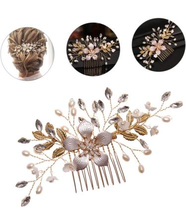 MAGICLULU Pearl Hair Comb Bridal Headpieces for Wedding Decorative Hair Combs Wedding Party Hair Pins Wedding Headpiece White Hairdressing Gown Metal European and American Hair up Bride - Buy Online on GoSupps.com