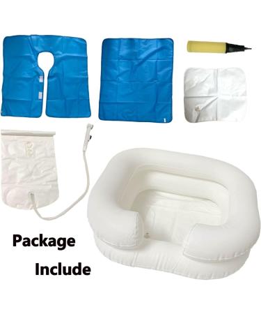 Portable Inflatable Bedside Shampoo Basin for Elderly & Bedridden - Hair Washing Kit for Home Health Care, Pregnancy, Post-Surgery - Buy Online on GoSupps.com