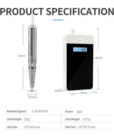 Nail kit Rechargeable Pro Brushless Nail Drill 35000RPM Electric Manicure Nail Drill 36W Pedicure Brushless Motor Charging Nails Tool Nail kit for Beginners with Everything White Gift Pack - Buy Online on GoSupps.com