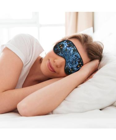 Blue Christmas Snowflake Print Double-Sided Eye Mask Soft and Light Blocking for Enhancing Sleep Quality - Buy Online on GoSupps.com