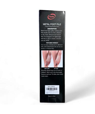 Vanfa Double Side Pedicure Pumice Stone Foot File Callus Remover (Metal Foot File #79011) - Buy Online on GoSupps.com