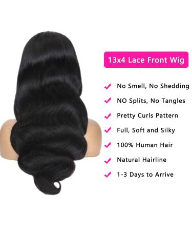16 Inch Body Wave Brazilian Virgin Human Hair Lace Front Wig for Black Women - Pre Plucked, 180 Density - Buy Online on GoSupps.com