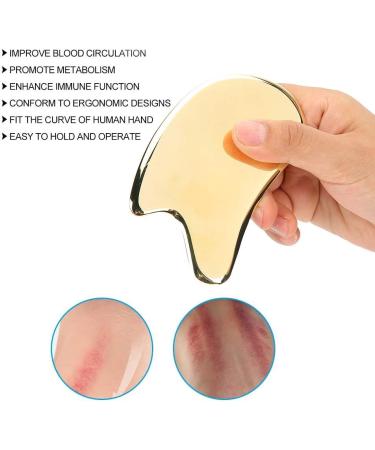 Verdant Touch Brass Gua Sha Tool - Body Scraping Board for Massage & Pain Relief | 11.9x6.1 cm | Acupoint Fascia Care - Buy Online on GoSupps.com