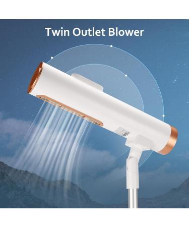 CoralBoxer Professional Floor-Standing Hair Dryer Stand - Hands-Free Height & Angle Adjustable | 2 Temps & 2 Speeds (White Gold - Buy Online on GoSupps.com