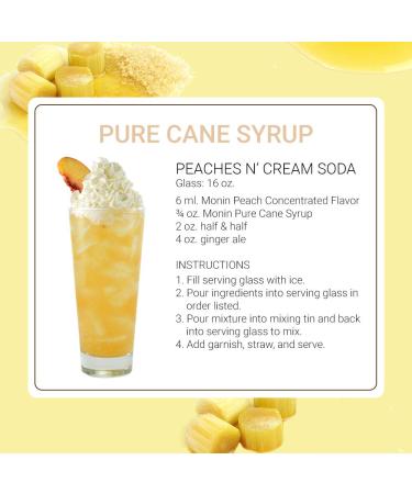 Monin Pure Cane Syrup 33.81 Fl Oz - Ideal for Coffee, Tea, Cocktails - Gluten-Free, Non-GMO - 1 Liter - Buy Online on GoSupps.com