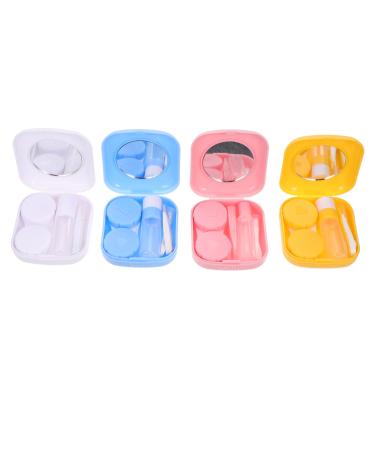 Solustre 4 piece contact lens container contact lenses tweezers contact lens remover contact lenses box contact lens holder lentes de contacto contact lens pen pp small make -up mirror