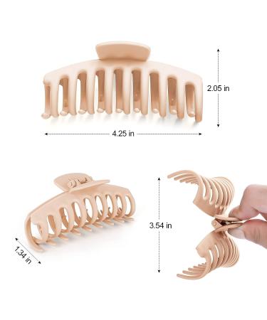 Colorfarm Large Claw Clips for Thick Hair - 6 Pack 4.3' Big Hair Clip for Strong Hold - Nonslip Hair Clips for Women - Hair Styling Accessories in Black, Brown, Beige - 2 Styles - Buy Online on GoSupps.com